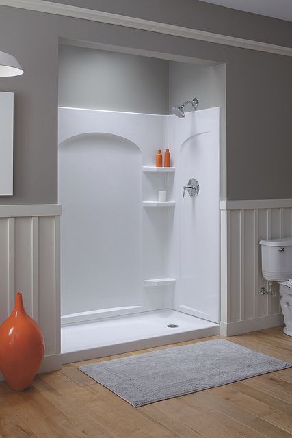 Sterling Ensemble Shower | See the Ensemble shower. | Flickr Remodel Shower Stall, Shower Stall Kits, Bathroom Shower Stalls, Shower Insert, Shower Stalls, Shower Inserts, Fiberglass Shower, Shower Surround, Bathroom Remodel Shower