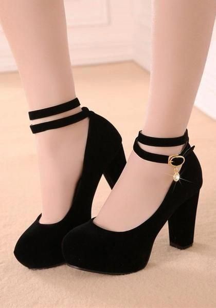 285ab9448d2751ee57ece7f762c39095desc54587641ri Goth Heels, Low High Heels, Cute Black Heels, Cheap Heels, Types Of Heels, Wardrobe Tips, Outfits Chic, Nice Style, Platform Heels Chunky