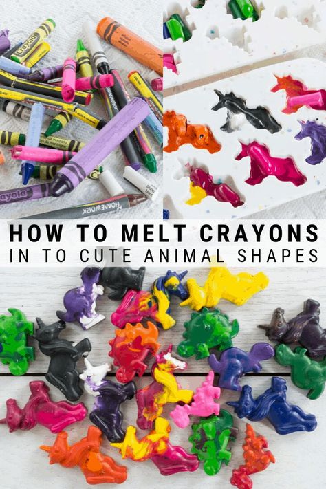 Wondering how to melt crayons? There are a lot of ways to do it. Today I'm talking about using a heat gun for melting crayons in cute unicorn and dinosaur silicone molds. How To Melt Crayons, Crayon Silicone Mold, Melt Crayons, Crayon Molds, Making Crayons, Diy Crayons, Crayon Crafts, Sharpie Crafts, Broken Crayons