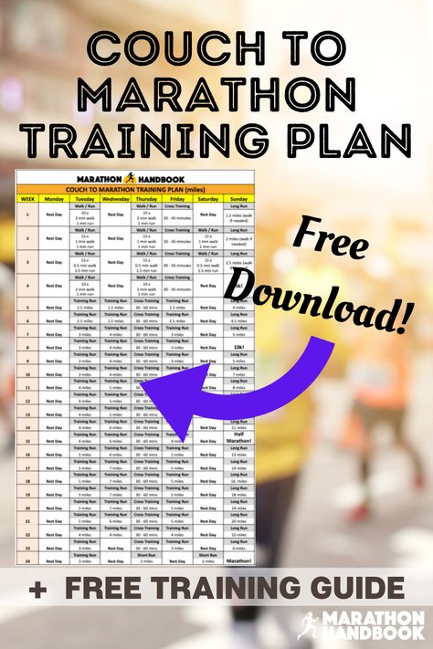 This couch to marathon training plan is a perfect six month training plan beginner!   If you're a beginner runner and looking for a full marathon training plan, this free download plan is perfect! It also includes a free marathon training guide! Couch To Marathon Training Beginner, Couch To Marathon Training, Full Marathon Training Plan, Couch To Marathon, Full Marathon Training, Marathon Training Plan Beginner, 10k Training Plan, Running Training Plan, 5k Training Plan