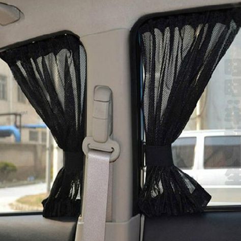 70S 70cmx37cm Car Window Sunshade Curtain 2pcs Automotive Protective Visor Car Window Mesh Curtain Black Camping Curtains, Suv Camper Conversion, Curtain Shades, Car Curtains, Car Window Curtains, Camper Conversion Ideas, Camping Truck, Window Mesh, Suv Camper