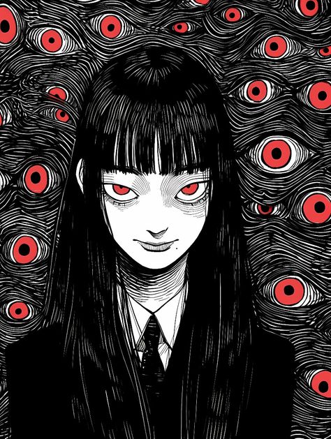 Horror Drawing, Arte Grunge, Japanese Horror, Dark Art Drawings, Dark Art Illustrations, Arte Sketchbook, Scary Art, Creepy Art, Dessin Adorable