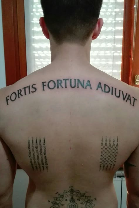 Fortis Fortuna Adiuvat Tattoo, Fortes Fortuna Adiuvat, Fortis Fortuna Adiuvat, Elements Tattoo, Get A Tattoo, Back Tattoo, Tattoo Ideas, Tattoo Designs, Tattoos