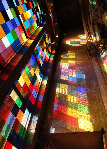 Gerhard Richter, Cologne Cathedral Stained Glass Window, 2007, colored glass.  Cologne Cathedral, Cologne, http://wtfarthistory.com/post/17318660163/gerhard-richter-gothic-pixels L'art Du Vitrail, زجاج ملون, Antique Stain, Gerhard Richter, Art Stained, Chihuly, Stained Glass Window, Stained Glass Mosaic, Painted Glass