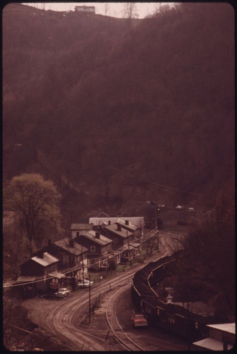 Old Coal Company Town of Red Ash, Virginia, near Richlands in the Southwestern Part of the State, Showing the Valley and General Terrain 04/1974 | Flickr - Photo Sharing! Old Western Towns, Desert Town, Company Town, Western Town, Still Picture, Photo Maps, Random Inspiration, College Park, Appalachian Mountains