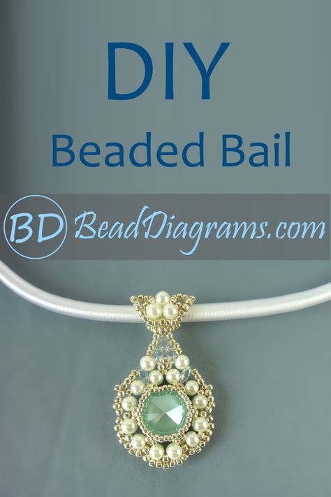 Easy Beaded Pendants Diy Jewelry, Beaded Pendant Tutorials Free Pattern, Beaded Pendant Pattern, Beaded Bails For Pendants, Beaded Pendant Tutorials, Beaded Jewelry Tutorials Step By Step, Easy Beading Patterns, Beaded Wedding Jewelry, Beaded Pendants