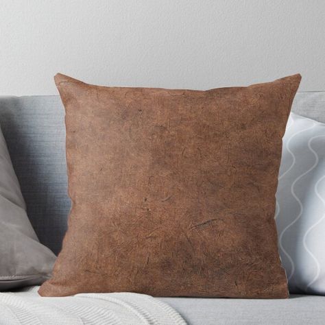 Tan Leather Texture, Faux Cowhide, Cowhide Pillows, All Over Design, Leather Pillow, Clouds Pattern, Throw Pillows Bed, Cow Skin, Throw Pillow Sizes