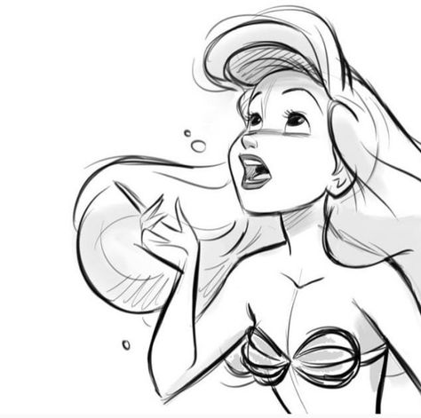 Steven Thompson, Disney Character Sketches, Ariel Drawing, Disney Art Style, Little Mermaid Live Action, Disney Doodles, Disney Princess Fan Art, Disney Pixar Movies, Nail Art Disney