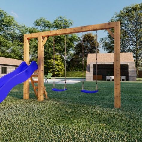 Outdoor Play Area For Kids, Playground Backyard Diy, Play Area For Kids, Swing Set Diy, Kids Backyard Playground, Santa Helena, Outdoor Island, Play Area Backyard, Backyard Kids Play Area