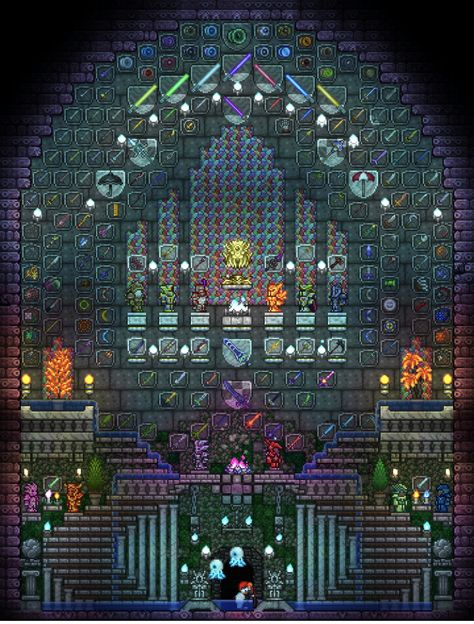 Terraria Armor Room, Terraria Relic Room, Terraria Museum, Terraria Trophy Room, Terraria Storage Room, Terraria Castle, Terraria Base, Terraria Game, Terraria Tips