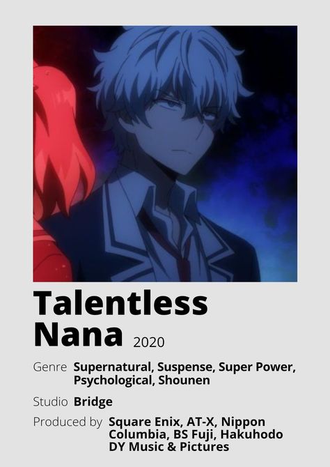 Psychological Anime List, Psychological Anime Recommendations, Nice Movies, Psychological Anime, Anime Watchlist, Talentless Nana, Manga Recommendations, Anime Cards, Poster Information