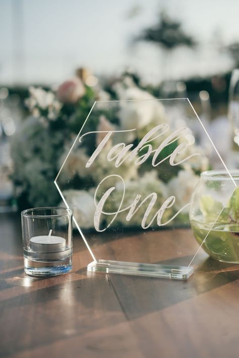 Acrylic Hexagon, Wedding Table Number Holders, Hexagon Table, Wedding Seating Cards, Hexagon Wedding, Table Name Cards, Clear Table, Acrylic Table Number, Table Number Holders