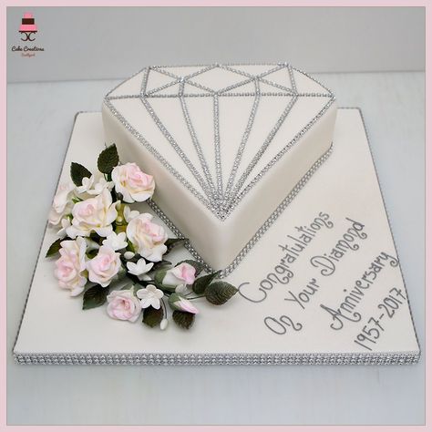 X Wedding Cake Diamond, Diamond Wedding Anniversary Cake Ideas, 60th Wedding Anniversary Cakes Diamonds, Diamond Theme Cake, Diamond Wedding Cake Ideas, 70th Anniversary Cake, Diamond Anniversary Cake Ideas, 60 Anniversary Cake, Diamond Cake Design