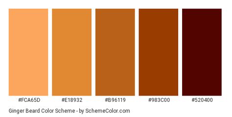 Pantone Trends, Pelo Cafe, Brand Colour Schemes, Palette Organizer, Hexadecimal Color, Beard Colour, Brown Color Schemes, Ginger Beard, Ginger Hair Color