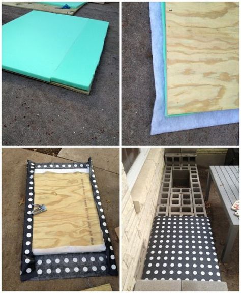 Backyard patio furniture DYI Cinder Block Bench Diy Outdoor Seating, Diy Patio Furniture Cinder Blocks, Cinder Block Seating, Diy Patio Furniture Cushions, Cinder Block Furniture, Cinder Block Bench, Block Bench, Backyard Patio Furniture, Patio Grande