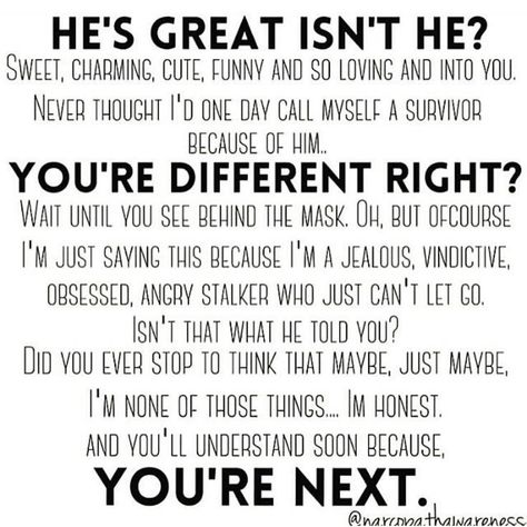 U aint special, a dickhead wont treat u any better. Border Line, Narcissistic People, Narcissistic Behavior, New Energy, Toxic Relationships, Ex Husbands, Narcissism, The Words, True Quotes
