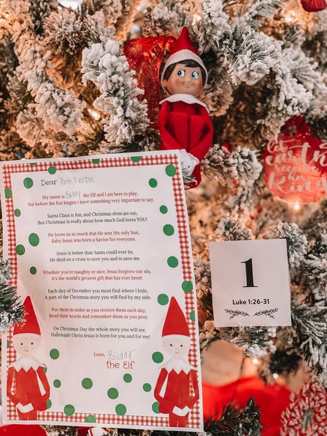 Christian Elf On The Shelf, Elf On The Shelf Jesus Style, Elf On The Shelf Christian Ideas, Elf On The Shelf Letter, Christian Elf On The Shelf Ideas, Bad Elf, Elf Ideas Easy, Christmas Bucket, Elf Letters