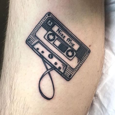 Cassette Tattoo, Small Music Tattoos, Tattoo Nightmares, Tato Minimal, Simple Tattoos For Guys, Rune Tattoo, Flame Tattoos, Traditional Tattoo Sleeve, Old School Tattoo Designs