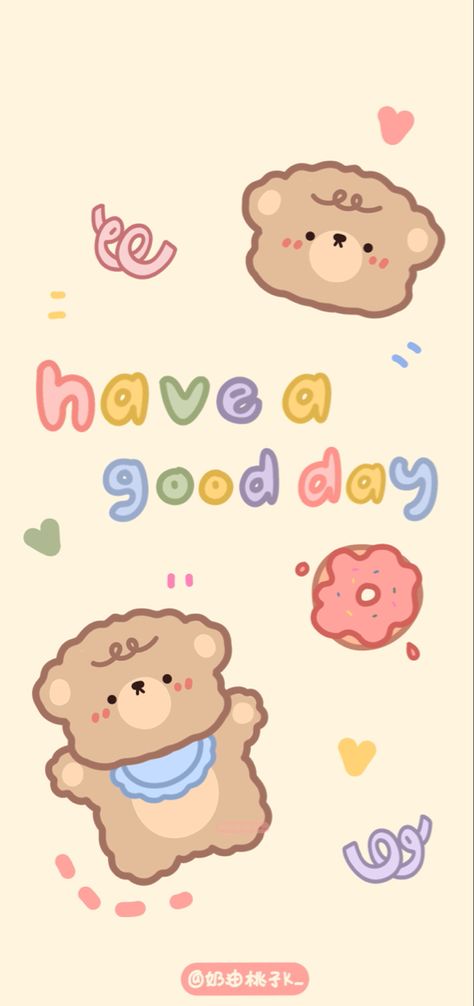 Positive Wallpapers, Iphone Wallpaper Kawaii, Cute Kawaii Animals, Bunny Wallpaper, Cute Pastel Wallpaper, Cute Emoji Wallpaper, Emoji Wallpaper, Bear Wallpaper, Homescreen Wallpaper