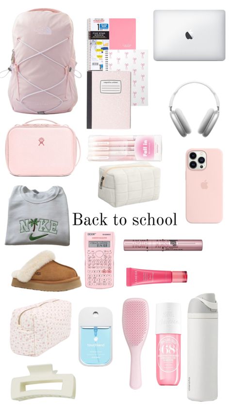 School Bag Organization, Middle School Essentials, School Emergency Kit, School Wishlist, School Backpack Essentials, Preppy School Supplies, Everyday Bag Essentials, Pretty School Supplies, School Preparation