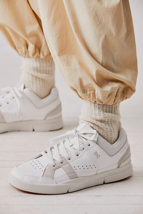 The Roger Clubhouse Tennis Sneakers | Free People Sneakers With Socks, The Roger Clubhouse, Beige Sneakers, Tennis Sneakers, Design Technology, Free People Shoes, Unique Shoes, Trendy Sneakers, Sneakers Outfit