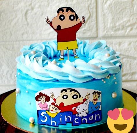 Shin Chan Cake Design, Shinchan Theme Cake, Shin Chan Cake, Shinchan Cake, Chin Chan, Jungle Theme Cakes, Sinchan Wallpaper, Father And Daughter Love, Cake Printing