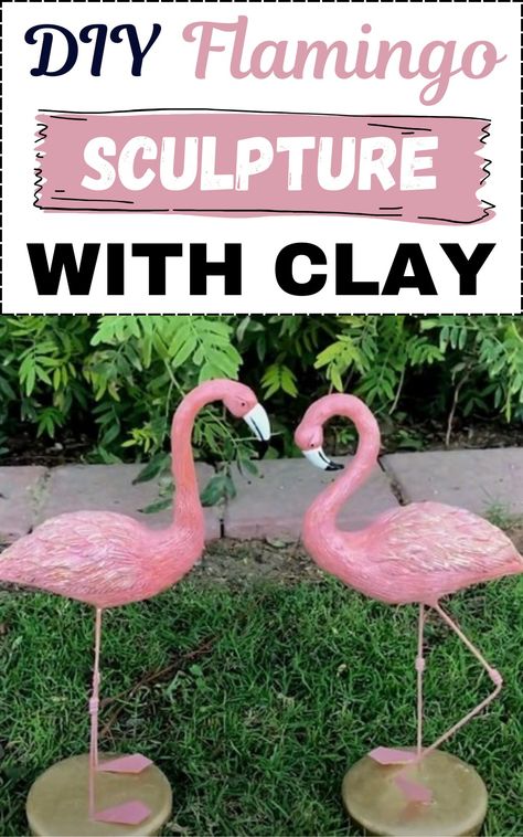 Diy Car Projects, Flamingo Sculpture, Diy Flamingo, Diy Rocking Chair, Rocking Chair Plans, Pool Pond, Flamingo Garden, Diy Storage Bench, Golden Painting