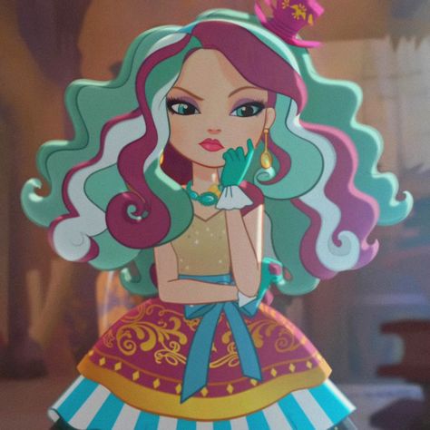 Madelyn Hatter Ever After High, Madeline Hatter Icon, Eah Pfp, Ever After High Madeline Hatter, Maddie Hatter, Madeline Hatter, Brandon Rogers, Vocaloid Funny, Raven Queen