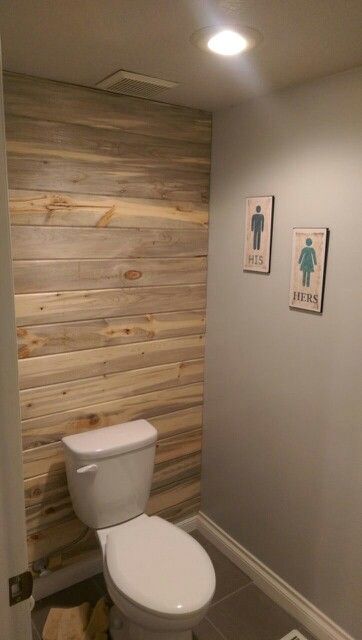 Wood panels behind the toilet Wood Bathroom Paneling, Wood Behind Toilet, Paneling Toilet, Wood Panel Toilet, Behind Toilet Ideas, Behind The Toilet Ideas, Wood Panel Bathroom, Behind Toilet, Small Toilet Design