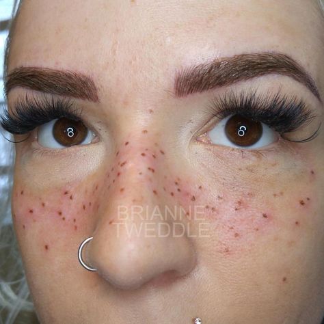 Face Tattoos Ideas, Face Freckles, Tattooed Freckles, Pocket Watch Tattoos, Good Face, Fake Freckles, Faux Freckles, Geometric Tattoo Arm, Latest Makeup Trends