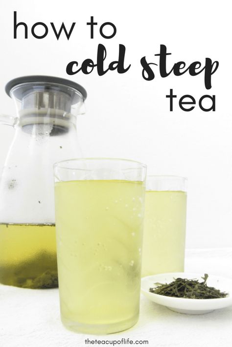 Cold brew coffee is a thing and so is cold steep tea. The cold steep tea (aka cold brew tea) method is similar as it involves making your tea with cold water only, eliminating the water-heating process. Don’t confuse it with iced tea as cold steeping tea does not involve any ice but this method is still refreshing and offers many advantages. Since you are using no hot water here, the tea leaves are extracted much slower which may result in a lighter-bodied tea with less astringency and bitternes Cold Tea Recipes, Cold Brew Iced Tea, Cold Tea, Medicinal Tea, Iced Tea Recipes, Healthy Teas, Steeped Tea, Best Tea, Brewing Tea