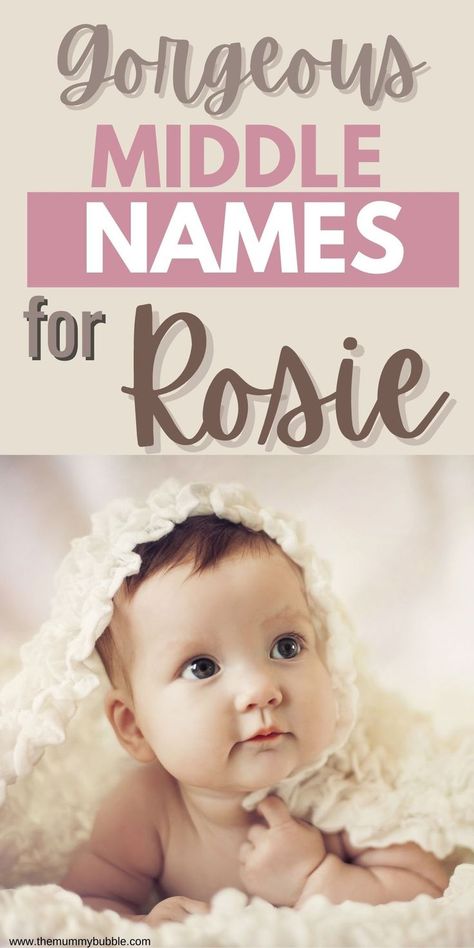 Need a middle name for a baby called Rosie? Check out these 150+ middle name ideas for a girl called Rosie. Cute Middle Names For A Girl, Rosie Name, Double Girl Names, Beautiful Middle Names, Middle Name Ideas, Rhyming Names, Cool Middle Names, Names With Nicknames, Cool Baby Girl Names