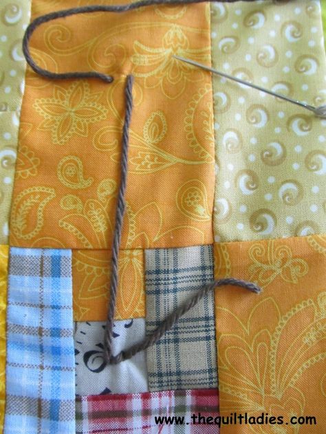 Tie Quilting, Quilters Knot, Bandana Quilt, Backing A Quilt, Hand Pieced Quilts, Quilt Pattern Book, Jean Quilt, Log Cabin Quilt Pattern, Tie Quilt