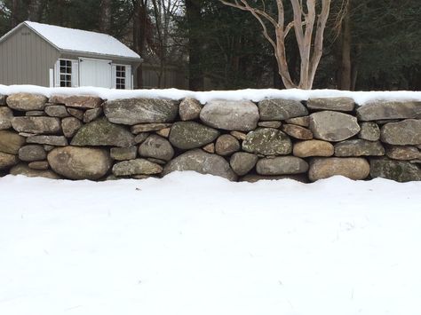 Fieldstone Wall Fieldstone Wall, Garden Scapes, Building A Stone Wall, Cottage Garden Sheds, Rock Retaining Wall, Stone Walls Garden, Front Landscape, School Street, Stone Fence