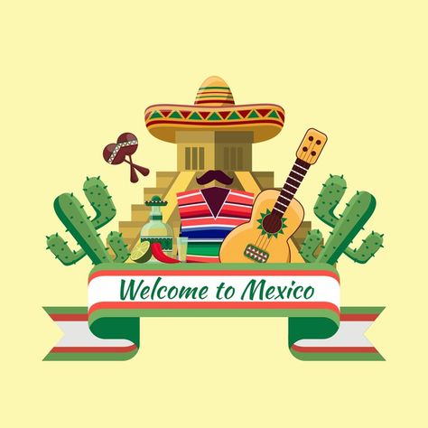 Tequila Festival, Mexico Cactus, Mexico Poster, Guitar Illustration, Mexico Map, Old Country Churches, Mexican Holiday, Mexico Style, Daisy Girl Scouts