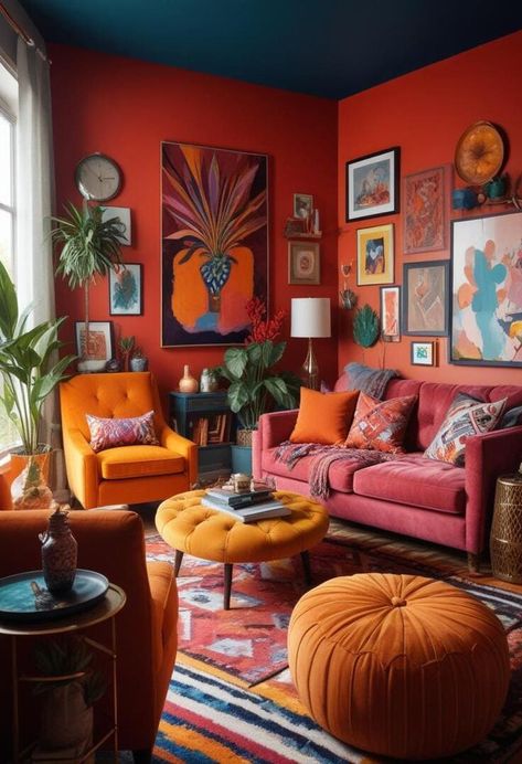 Maximalist Living Room Decor Ideas: Embrace the Art of “More is More” Quirky Living Room Ideas, Maximalist Living Room Decor, Quirky Living Room, Modern Maximalist Decor, Maximalist Living Room, Floral Armchair, Modern Maximalist, Patterned Rugs, Patterned Armchair