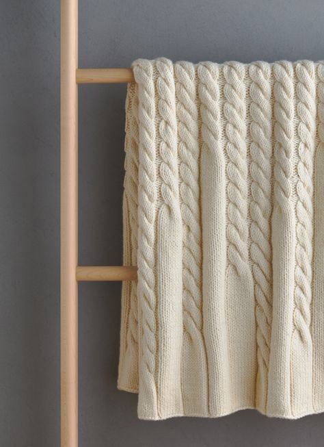 Up + Down Cables Blanket - Purl SohoPurl Soho Cable Knit Baby Blanket, Knit Throw Blanket Pattern, Easy Blanket Knitting Patterns, Knit Afghan Patterns, Knit Baby Blanket Pattern Free, Crochet Blanket Diy, Cables Blanket, Free Baby Blanket Patterns, Cable Knit Blankets