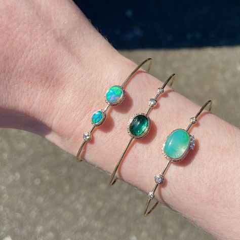 We love these dreamy bangle bracelets that combine gemstones & sparkling diamonds Gem Bracelets Stones, Dreamy Bracelet, Gem Bracelets, Faberge Jewelry, Resin Jewelry Diy, Stone Bracelets, Gems Bracelet, Jewelry Diy Bracelets, Accessories Bags Shoes