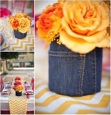 Ashbee Design: Denim Blue Jeans • Containers Denim Centerpieces, Blue Jean Wedding, Ffa Banquet, Diamond Theme Party, Diamonds And Denim Party, Denim And Pearls, Diamond Theme, Denim Party, Boda Ideas