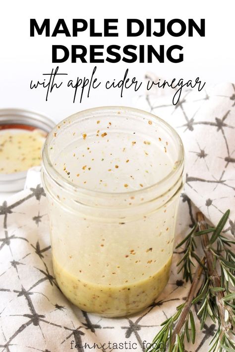 Making homemade vinaigrette dressing is actually super quick and easy! THis Apple cider vinegar dressing with dijon and maple syrup is super flavorful and especially perfect for fall salads. It only takes 5 minutes and 5 ingredients to make! Sherry Vinegar Salad Dressing, Maple Dijon Vinaigrette Dressing, Salad Dressing Apple Cider Vinegar, Acv Salad Dressing, Salad Dressings Homemade, Apple Cider Vinegar Dressing, Cider Vinegar Dressing, Dressing Vinaigrette, Light Salad Dressing