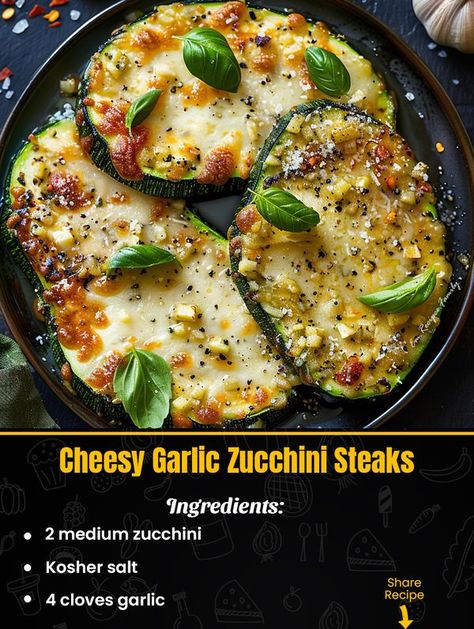 Emilia Recipe  - Cheesy Garlic Zucchini Steaks 🤤... Cheesy Garlic Zucchini Steaks, Zucchini Steaks, Zucchini Meals, Steak Ideas, Stuffed Recipes, Rotation Diet, Garlic Zucchini, Nigella Lawson Recipes, Ree Drummond Recipes