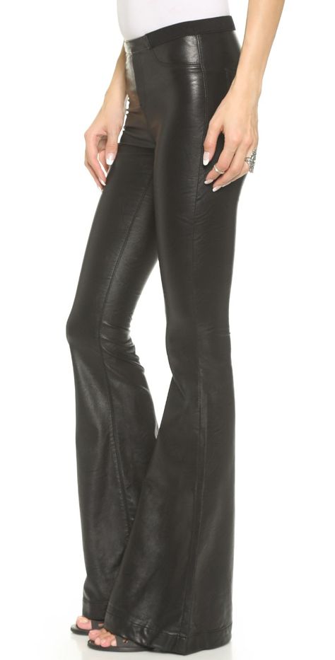 Blank Denim Faux Leather Flare Pants | SHOPBOP SAVE UP TO 25% Use Code: BIGEVENT16 Gothic Pants Women, Goth Pants, Gothic Pants, Style Anglais, High Waisted Flare Pants, Rock Style Clothing, Black Pants Men, Leather Pant, England Fashion