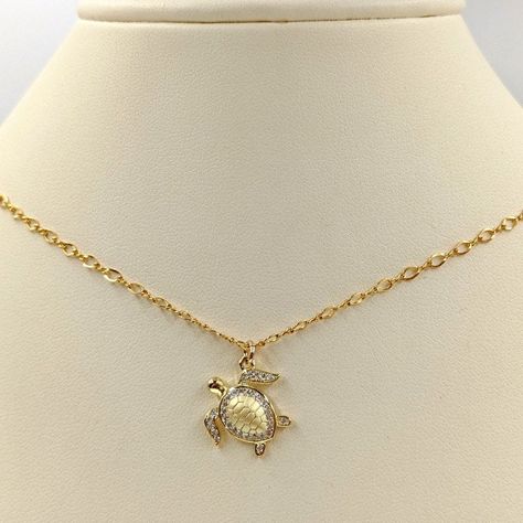 NEW at BellaIpsa - Small Gold 925 Turtle Necklace! Use Code Discount 20 for $20 off Now Through Christmas! Includes FREE 2-Day Shipping and FREE Gift! Gold Turtle Necklace, Cute Pendant Necklace Charms, Turtle Accessories, Sea Turtle Necklace, Turtle Jewelry, Pave Necklace, Turtle Bracelet, Turtle Charm, Turtle Necklace