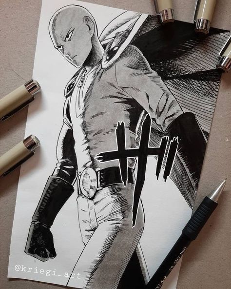 Naruto Painting, Saitama One Punch Man, Dragon Ball Painting, Naruto Sketch, One Punch Man Anime, Best Anime Drawings, Anime Drawing Books, Naruto Drawings, Wallpaper Animes