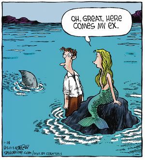 Mermaid humor Mermaid Jokes, Speed Bump Comic, Mermaid Humor, Art Vampire, Mermaid Cartoon, Mermaid Quotes, Dengeki Daisy, Samurai Tattoo, Mermaids And Mermen