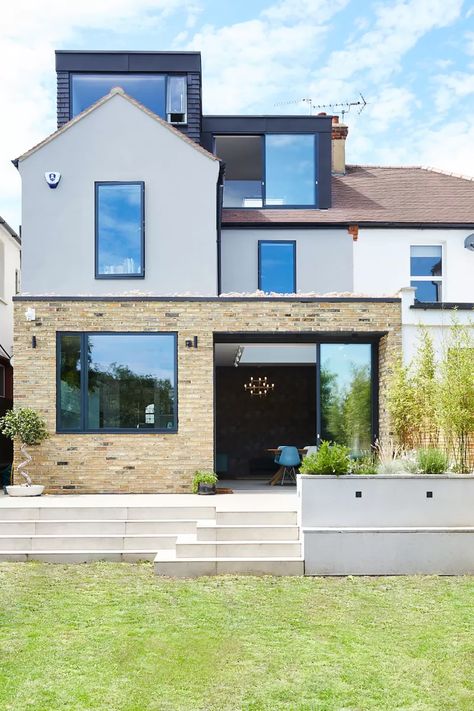 Wanstead #104 — Archea Double Storey Rear Extension, 1930s House Extension, Rear Extension Ideas, Uk Architecture, Architecture Development, Architectural Technologist, Extension Inspiration, House Structure, Bungalow Extensions