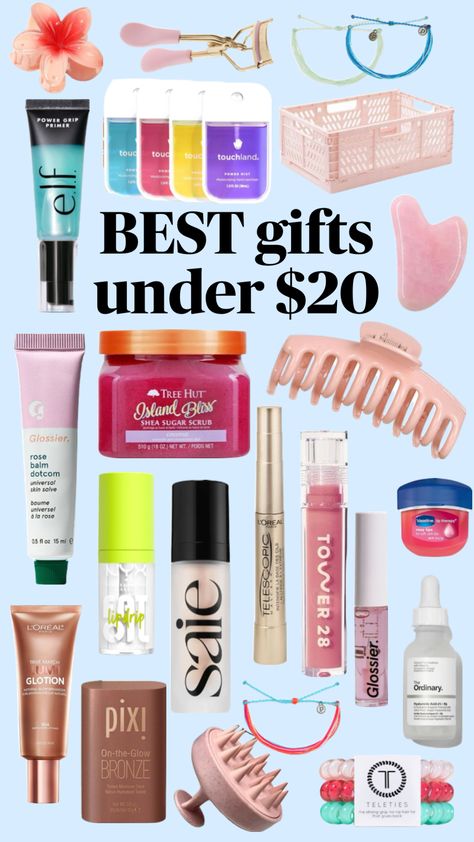 SUPER cute gifts you can get your friends for under $20!!! My friends are all getting these for the holidays!!❤️❤️❤️ #giftguide #budget #cheapgifts #inspo #aesthetic #wishlsit Preppy Products, Preppy Birthday Gifts, Cheap Birthday Gifts, School Wishlist, Making A Gift Basket, Girly Christmas Gifts, Preppy Things, Birthday Presents For Friends, Preppy Gifts