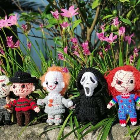 The 30 Spookiest Halloween Crochet Patterns - Derpy Monster Free Crochet Nightmare Before Christmas, Scary Movie Crochet Patterns, Crochet Halloween Amigurumi Patterns, Creepy Halloween Crochet Patterns, Crochet Ghost Face Pattern Free, Scream Crochet Pattern Free, Scary Crochet Patterns Free, Scary Crochet Patterns, Crochet Chucky Doll Pattern Free