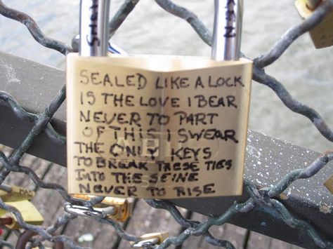 locks of love in Paris Bridge Quotes, Love Lock Bridge, Locks Of Love, Perfect Bucket List, Love Is My Religion, Lock Bridge, Love Lock, European Vacation, Lets Do It