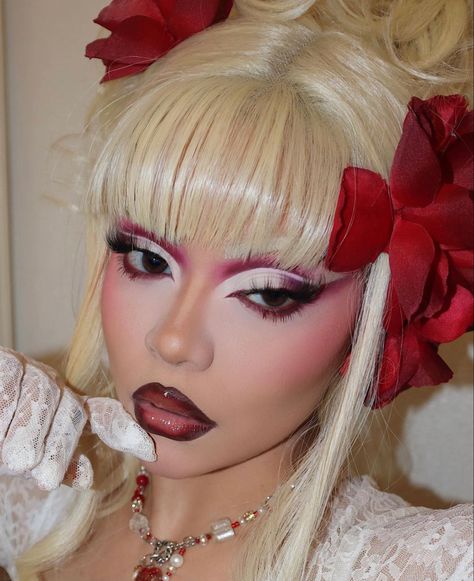 Peach Makeup, Drag Queen Makeup, Graphic Makeup, Rave Makeup, Beauty Makeup Tutorial, Drag Makeup, Editorial Hair, Queen Makeup, Cool Makeup Looks